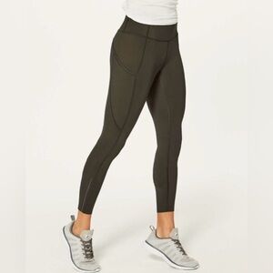 Lululemon Fast & Free 23” Dark Olive Nulux Leggings 6